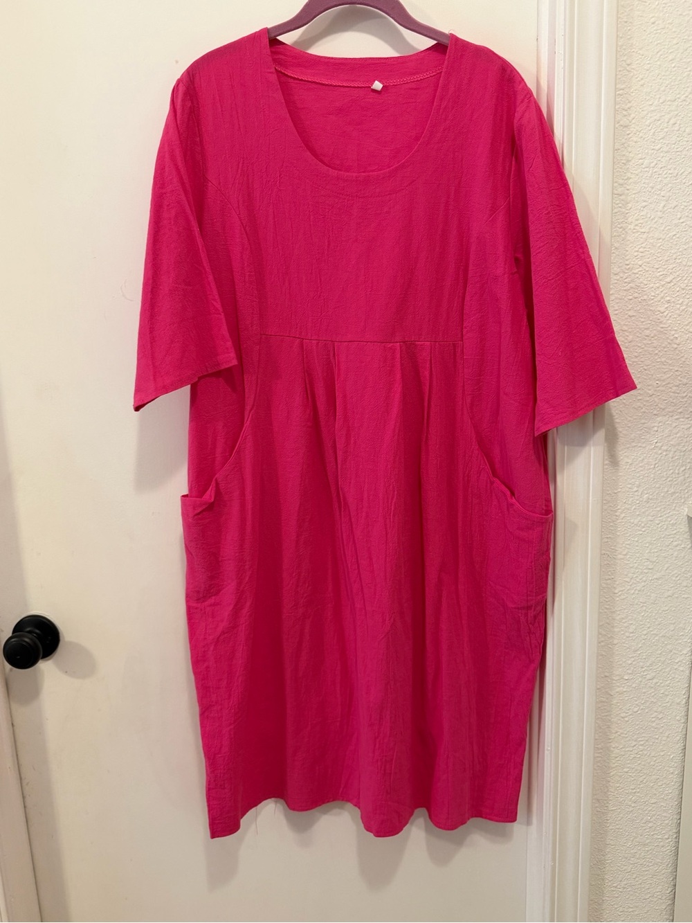 Bright Fuchsia Pocket Shift Dress NWOT